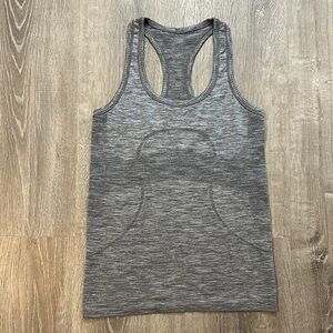 Lululemon Athletica Sz 6 Swiftly Tech Racerback Workout Gray Sleeveless Tank Top